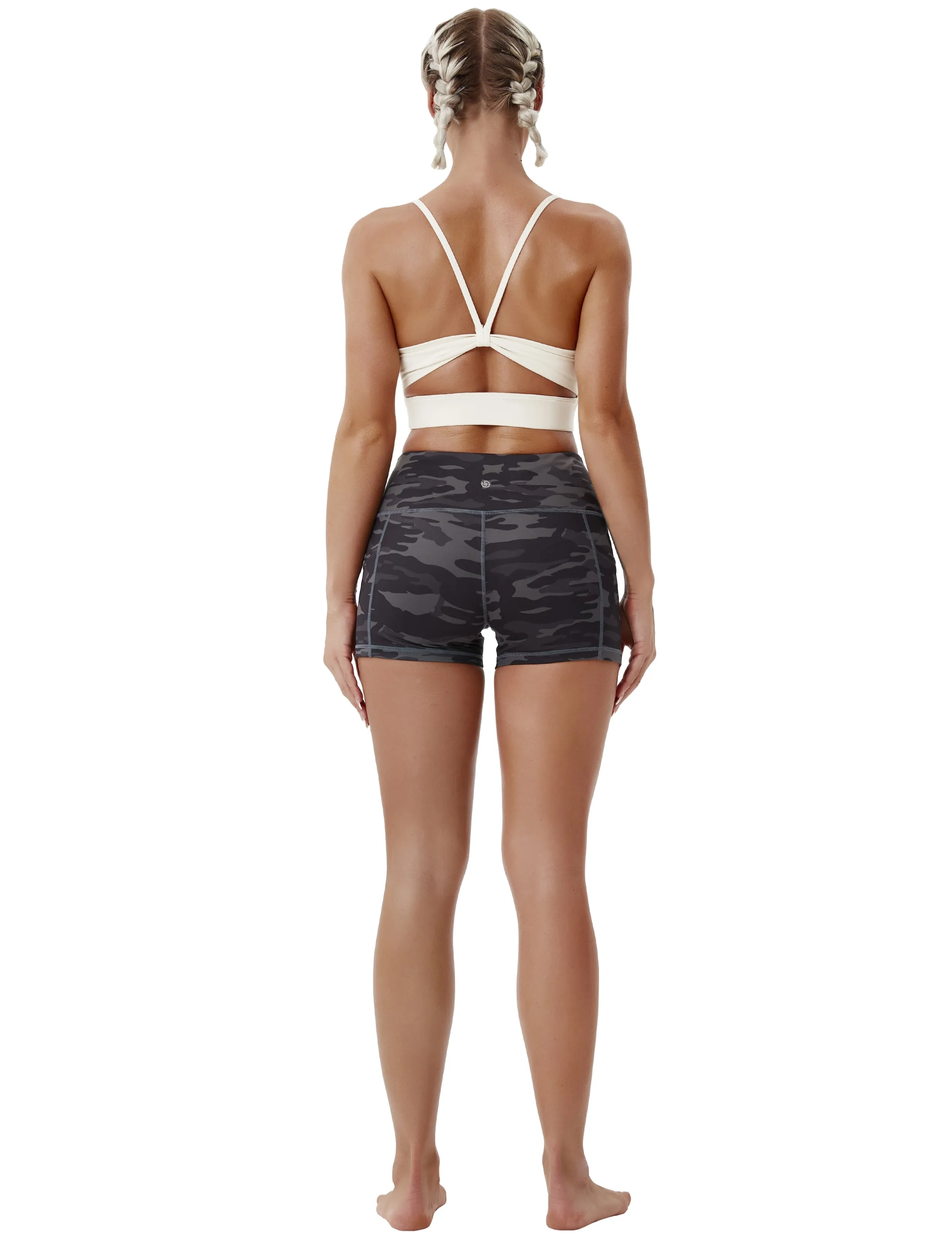 2.5" Printed Side Pockets Biking Shorts dimgraycamo_Biking