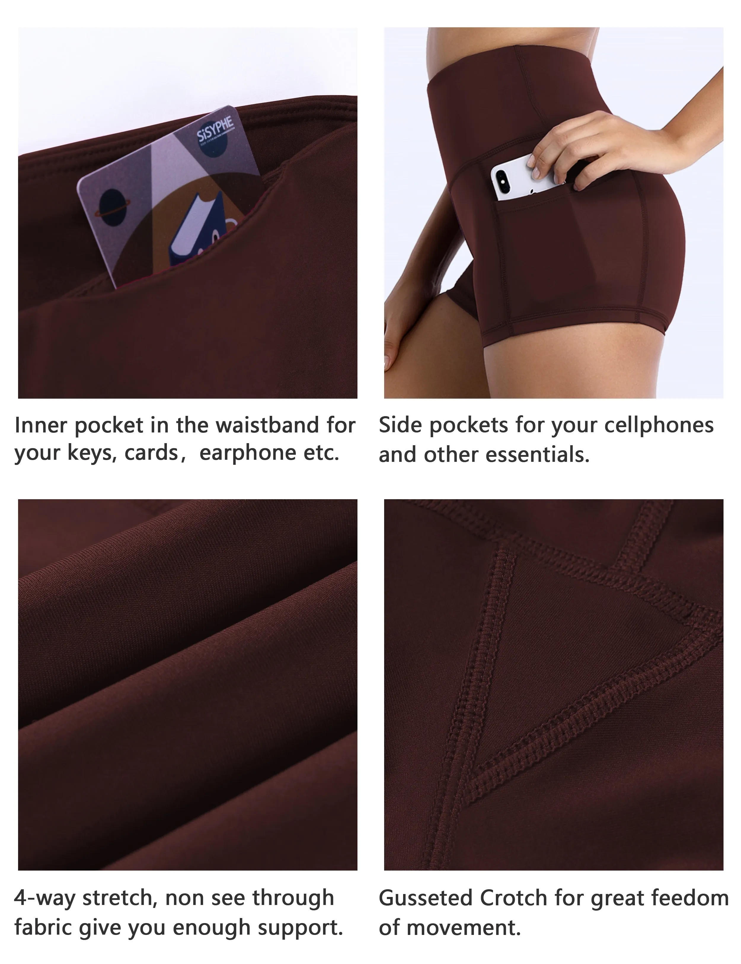 2.5" Side Pockets Biking Shorts mahoganymaroon_Biking