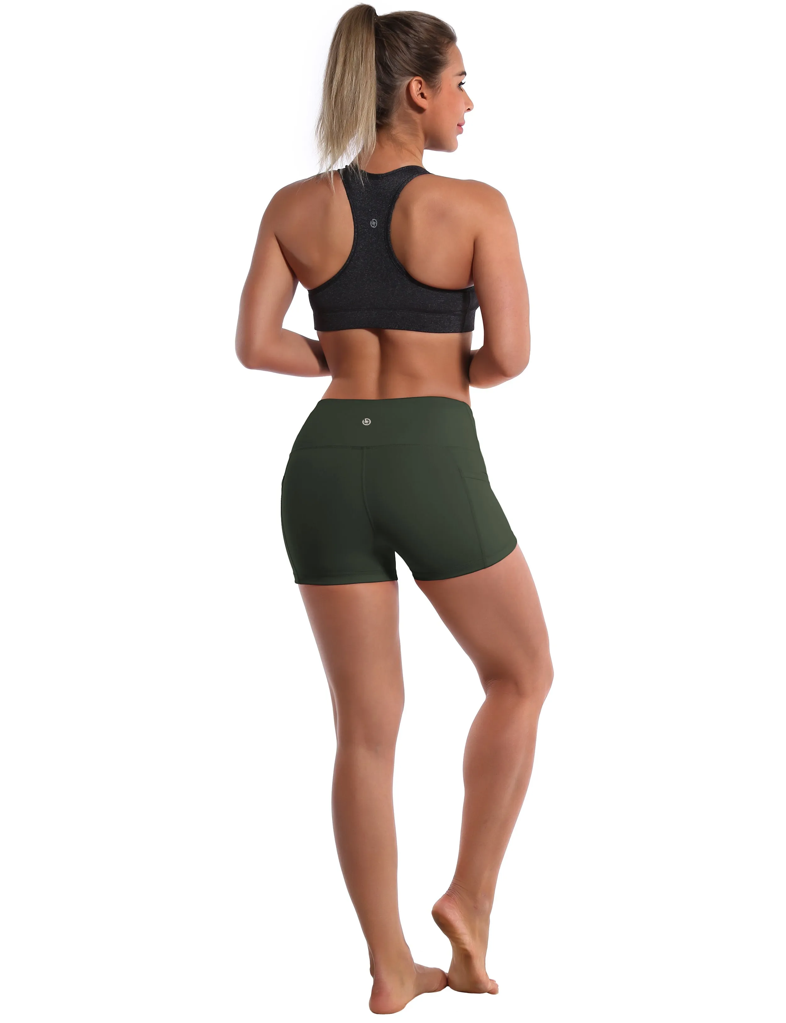 2.5" Side Pockets Biking Shorts olivegray_Biking