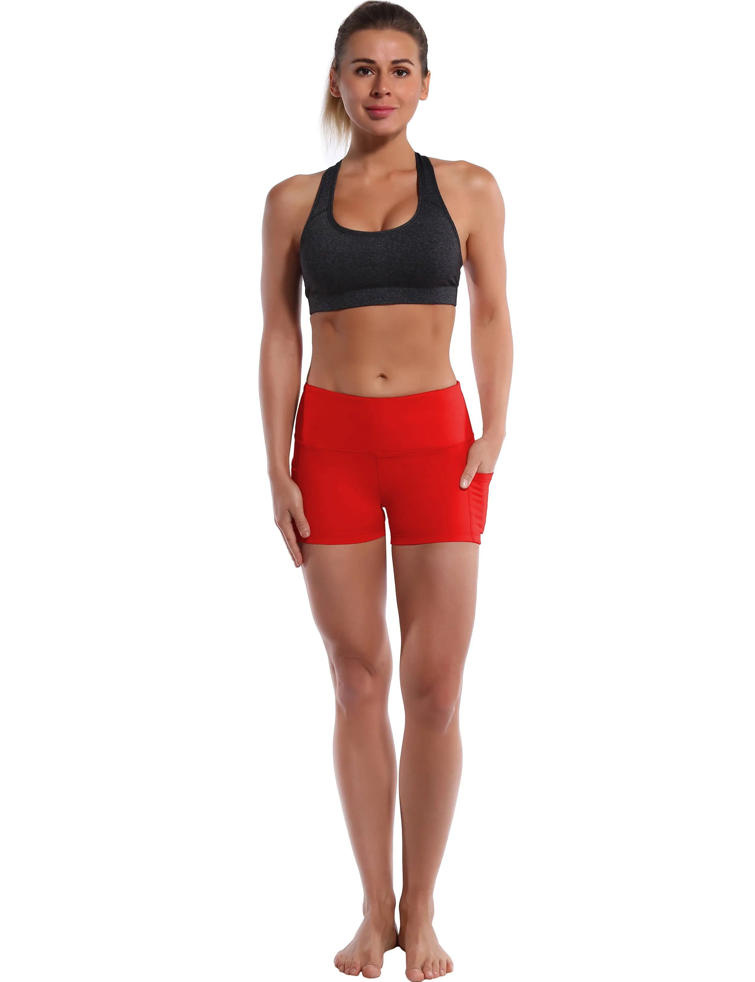 2.5" Side Pockets Biking Shorts scarlet_Biking