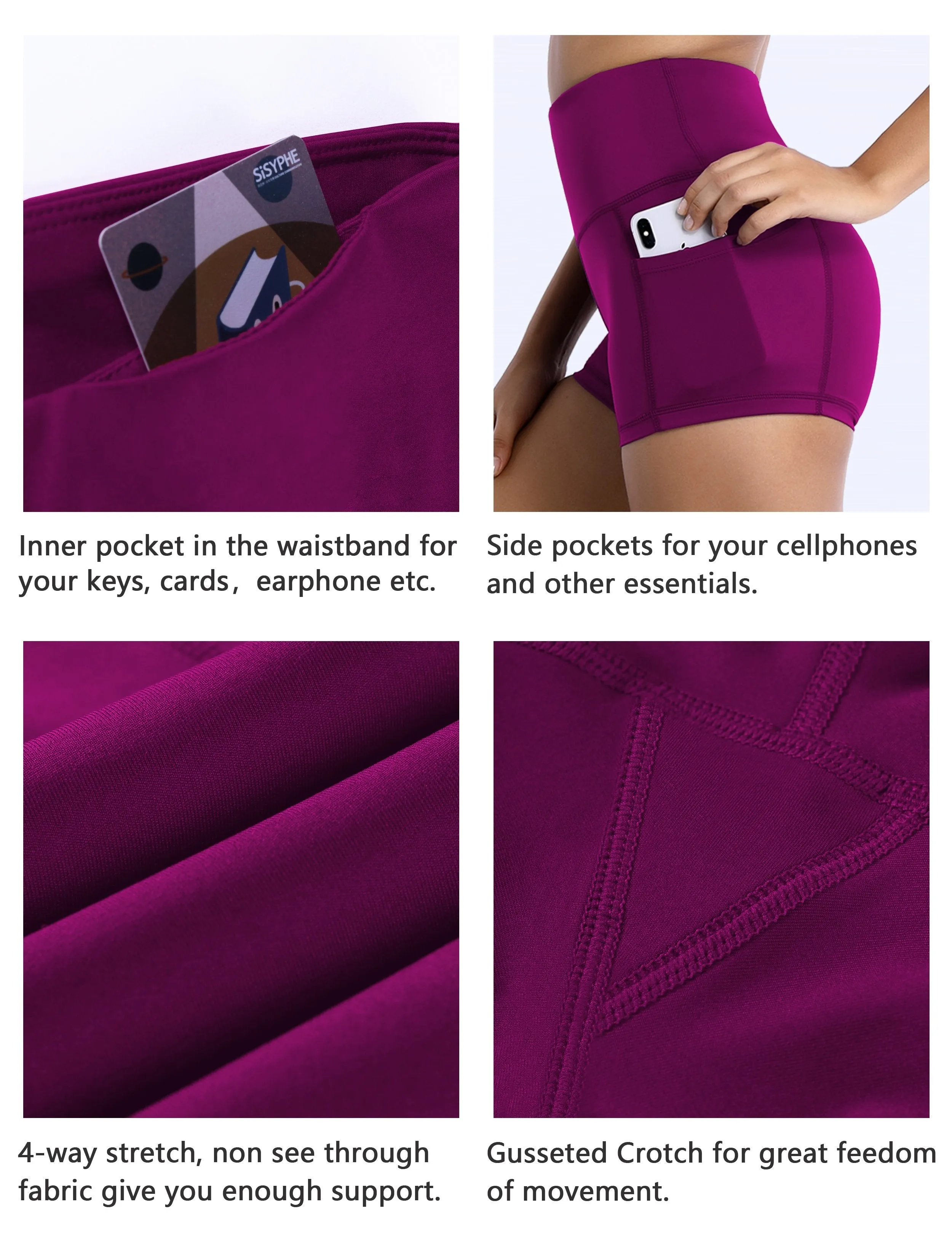 2.5" Side Pockets Pilates Shorts grapevine ins_Pilates