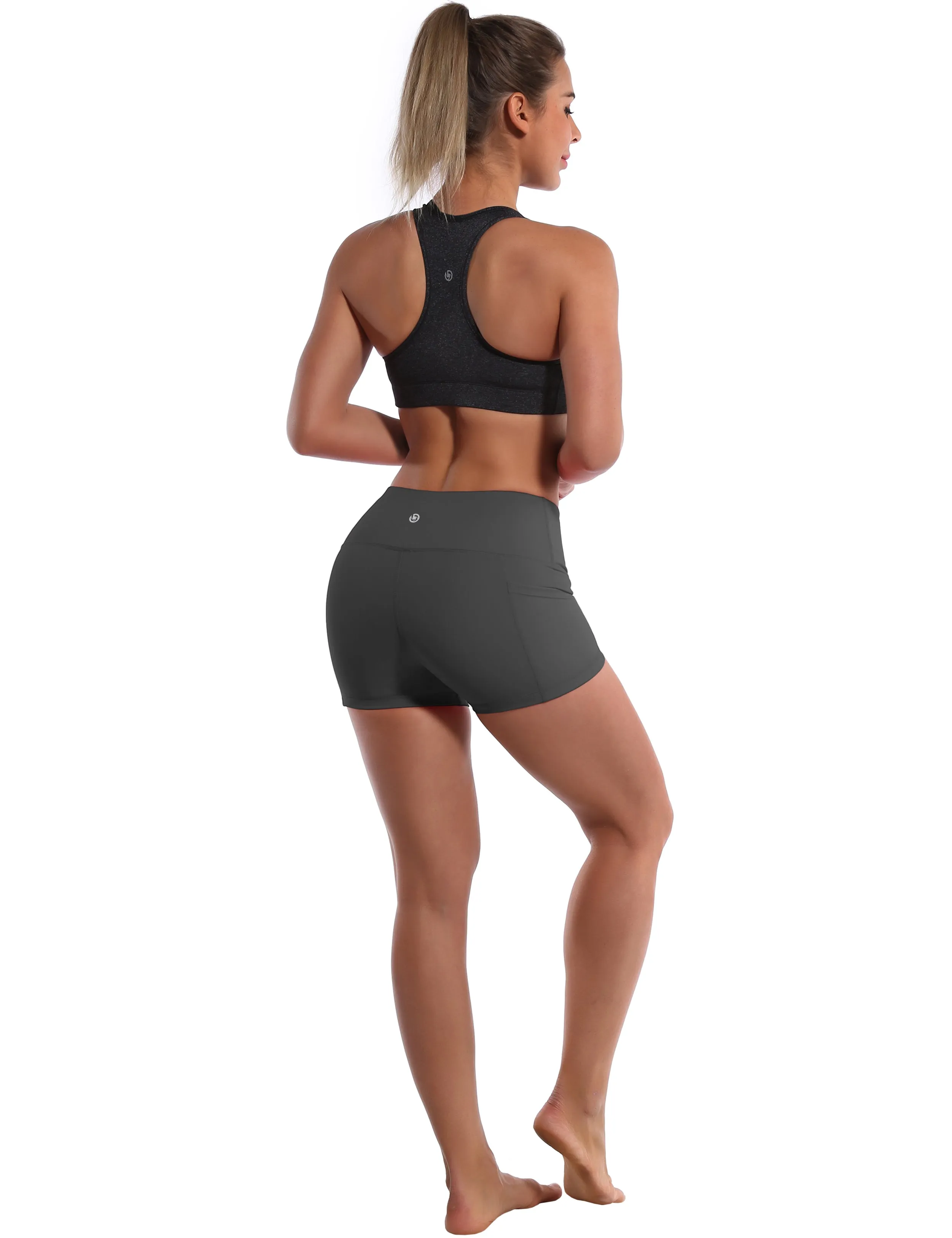 2.5" Side Pockets Plus Size Shorts shadowcharcoal_Plus Size