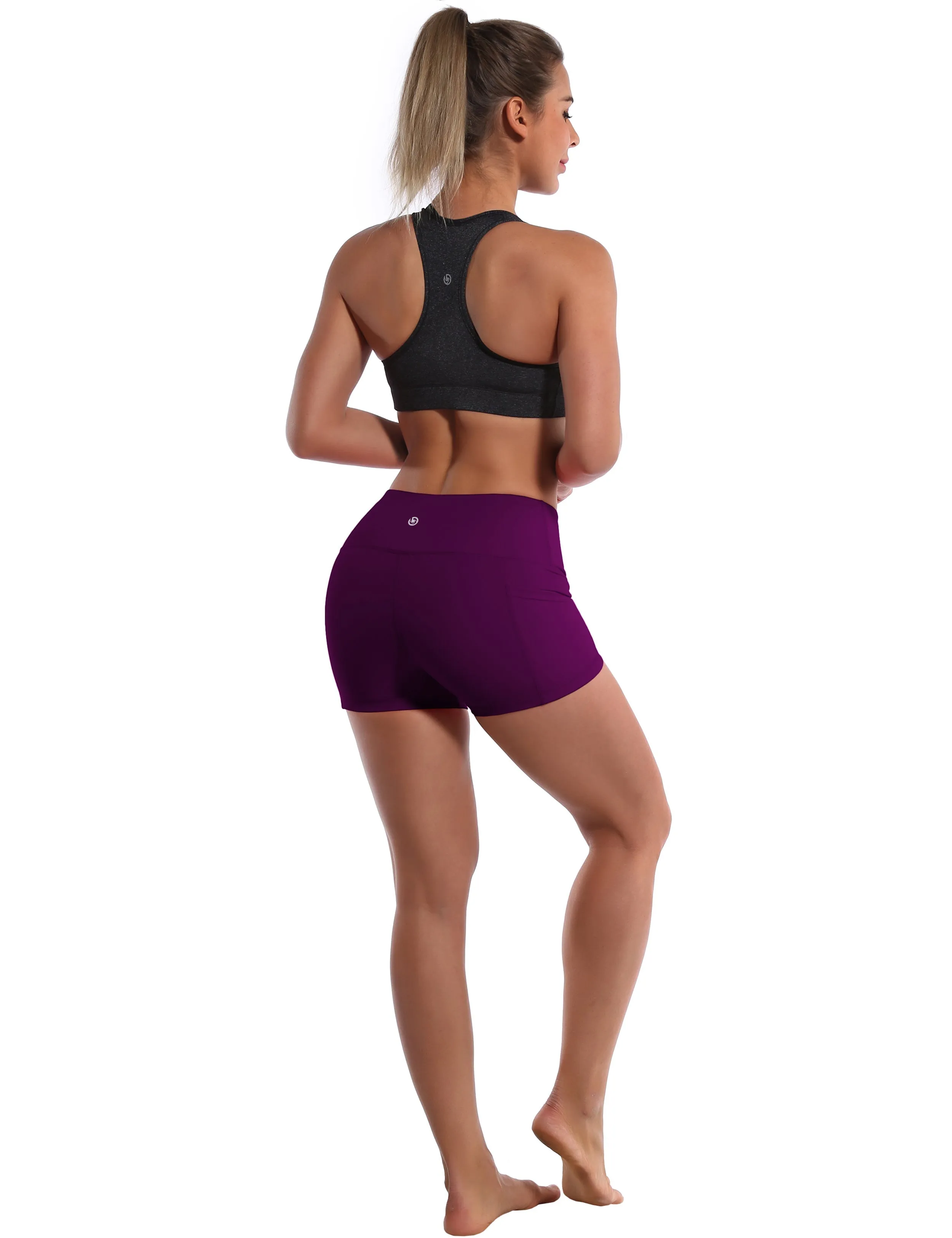 2.5" Side Pockets yogastudio Shorts plum_yogastudio