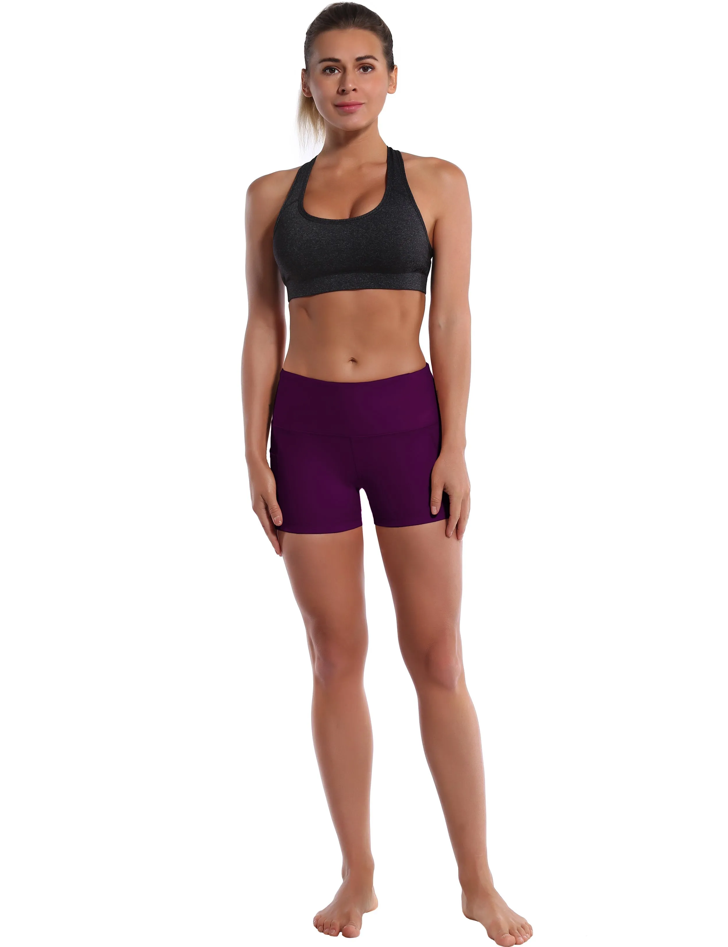 2.5" Side Pockets yogastudio Shorts plum_yogastudio