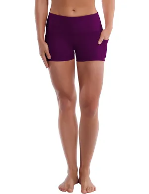 2.5" Side Pockets yogastudio Shorts plum_yogastudio
