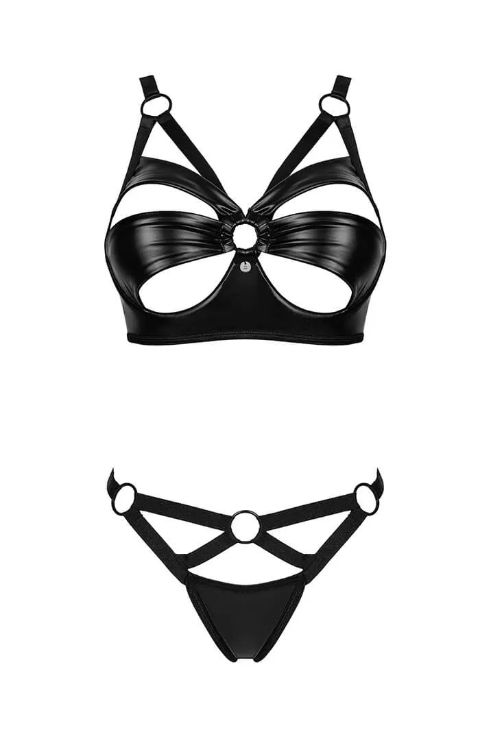 Black cut-out 2 pc lingerie set - Do Me Right