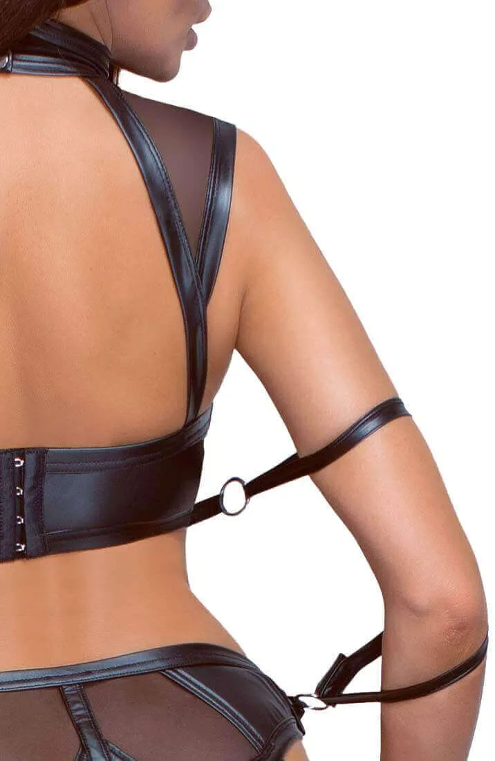 Black lingerie set with restraints - Saw You Looking