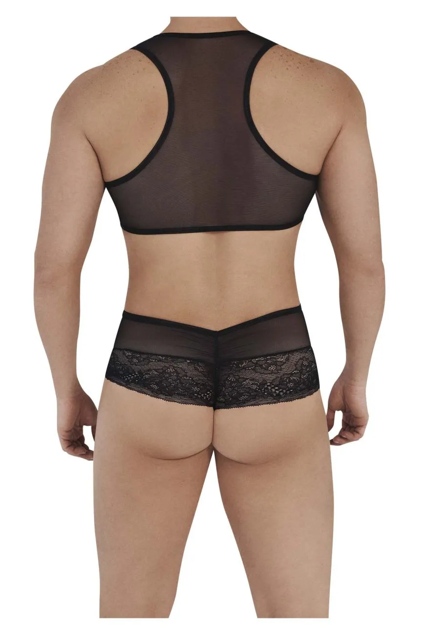 CandyMan 99557X Mesh-Lace Bodysuit Color Black
