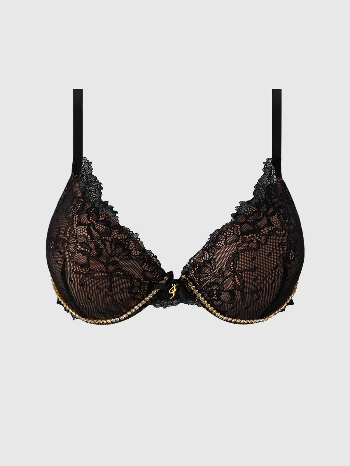 Elizabeth Lace & Rhinestone Push Up Demi