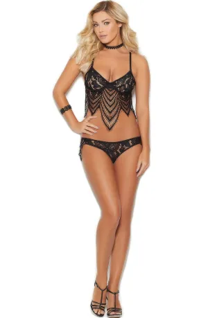 EM-3068 Sexy black lingerie set