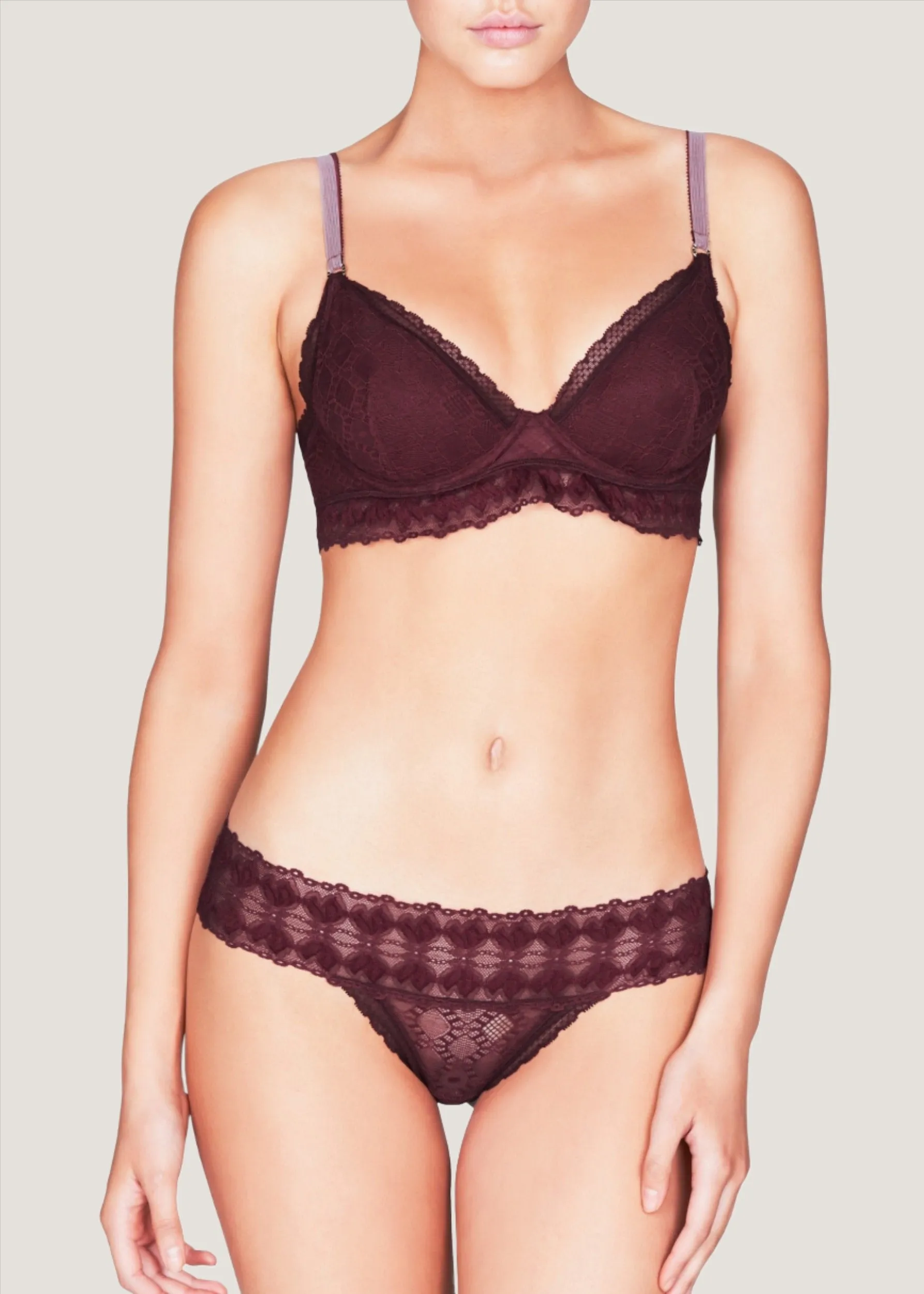 Jasmine Inspiring (Garnet Red) Contour Plunge Bra
