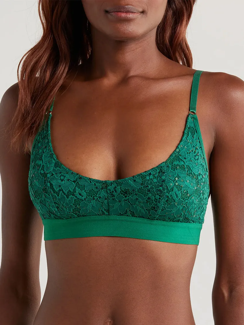 Kilo Brava Sequin Lace Scoop Bralette