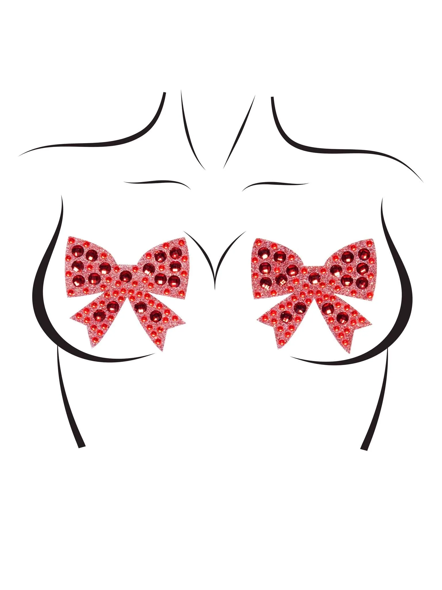 Leg Avenue Rhinestone Glitter Bow Nipple Pasties