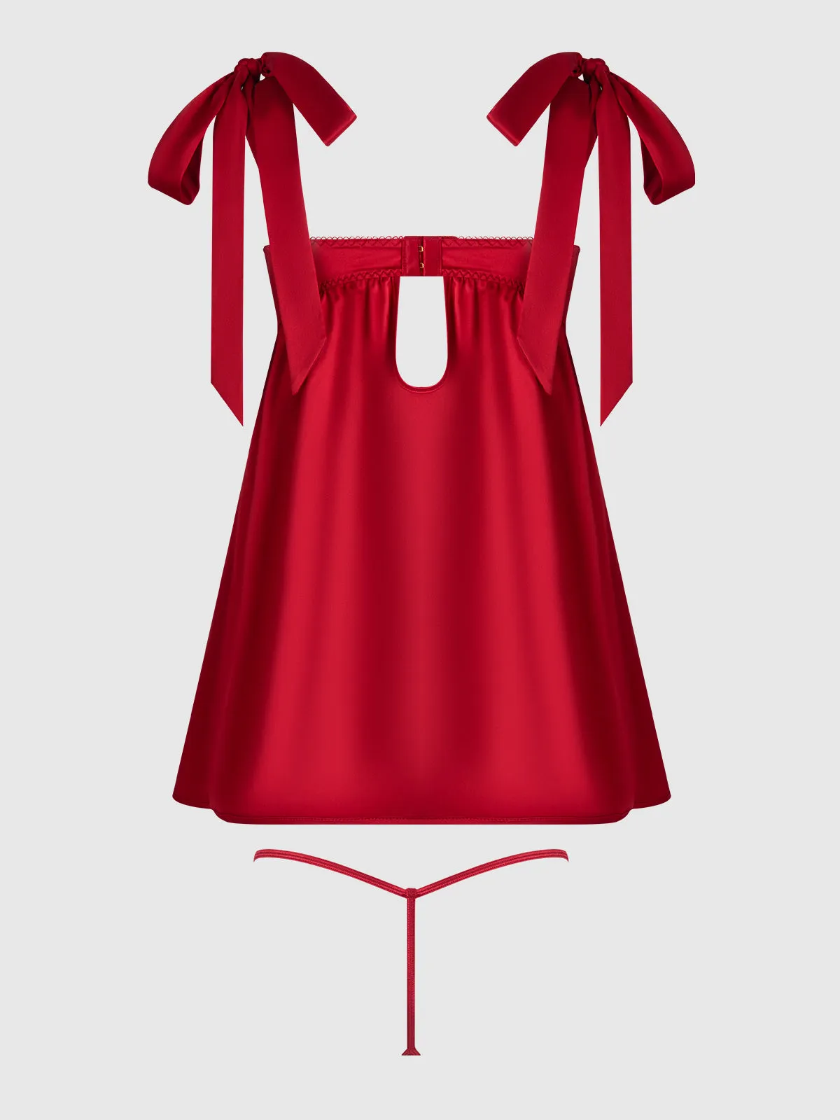 Melrose Satin & Embroidered Lace Underwire Babydoll Set