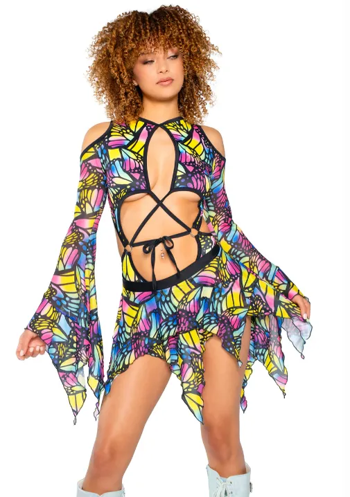 Mesh Flow Skirt - JR162 Butterfly