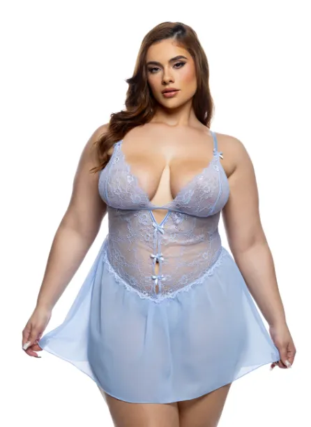 Paradise Dream Babydoll 2PC Set - Purple LI810
