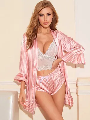 #PB 4 piece Stripe Pajamas Set