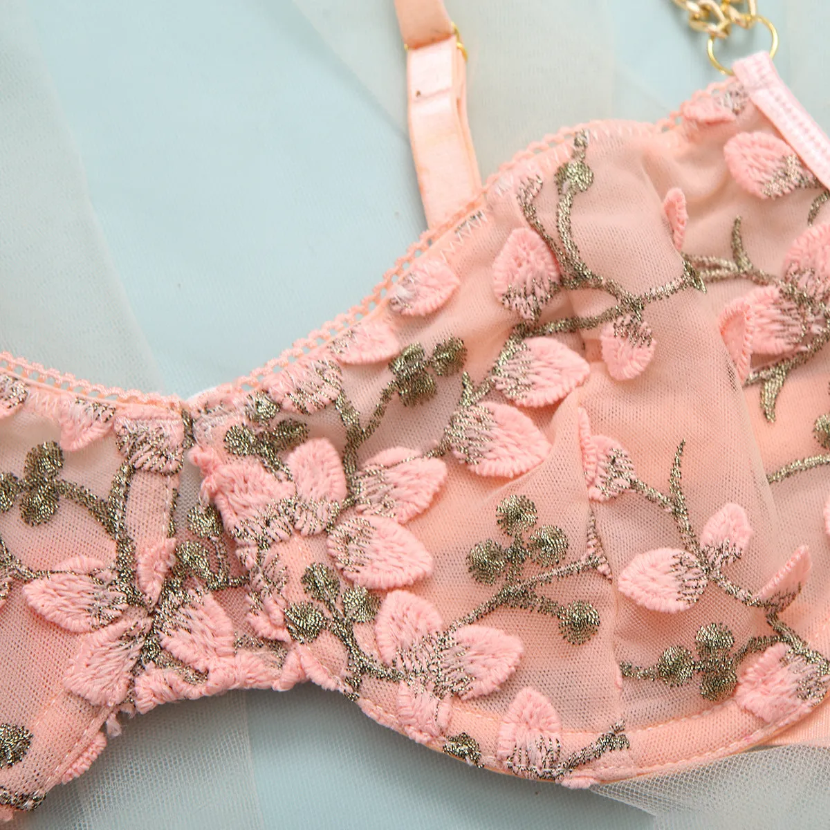 #PB Delicate Lingerie Floral 4-Piece Set
