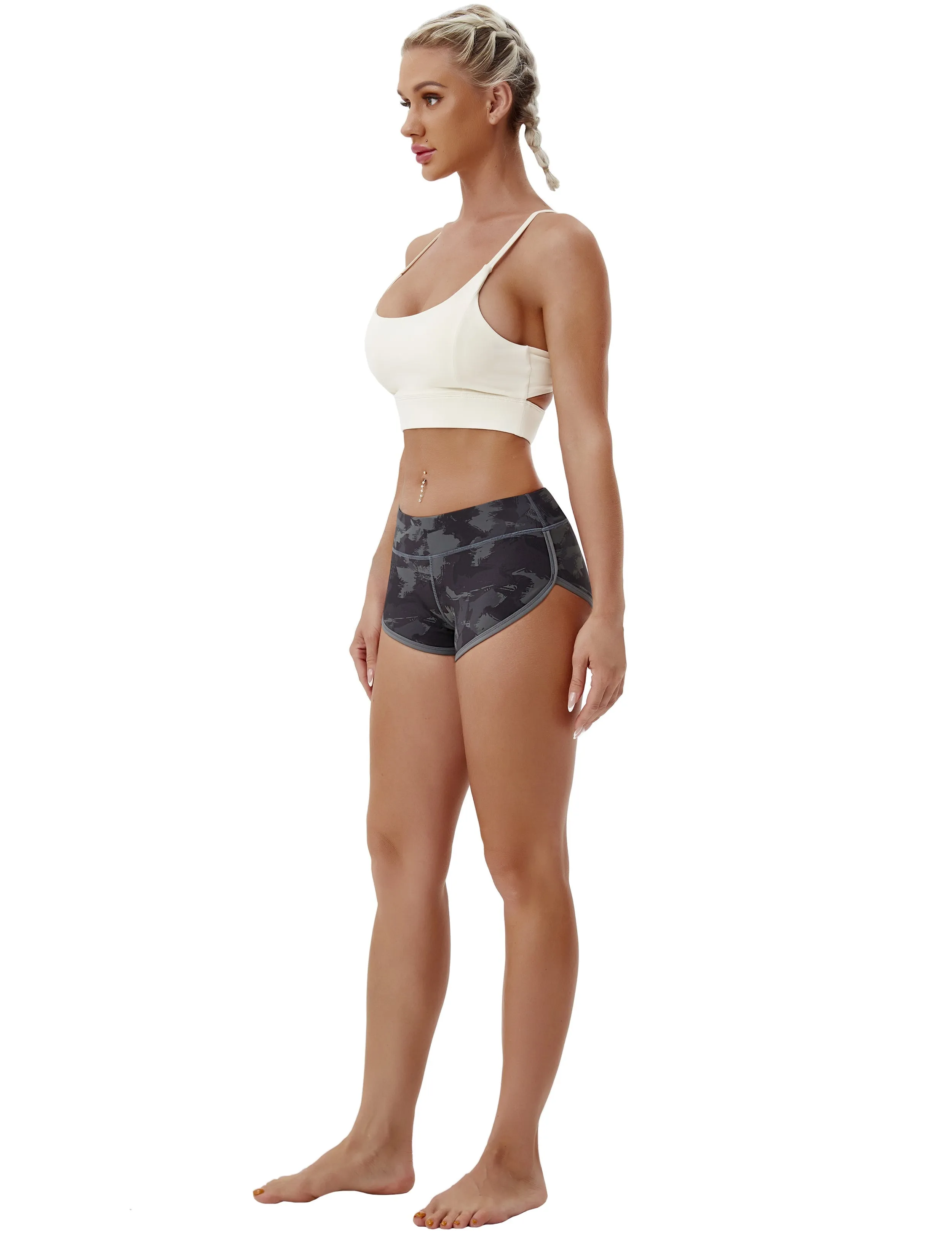 Printed Booty Biking Shorts dimgray brushcamo_Biking
