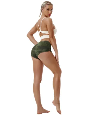 Printed Booty Pilates Shorts green brushcamo_Pilates
