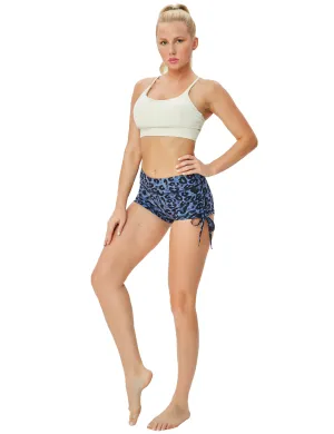Printed Side Drawstring Hot Shorts navy_leopard_Golf