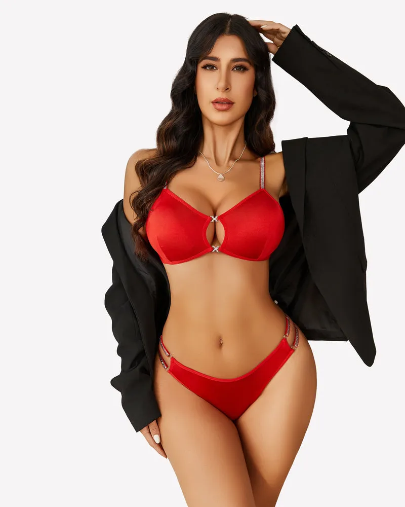 Push Up Cut Out Bra and Panty Set
