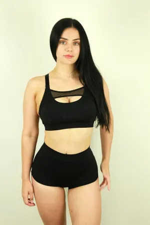 Rarr High Waisted Cheeky Shorts – Matte Black