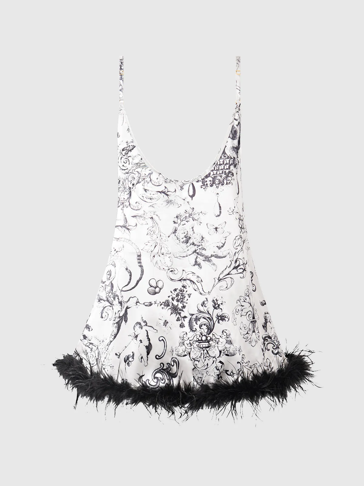 Scarlett Satin & Feather Sleep Slip