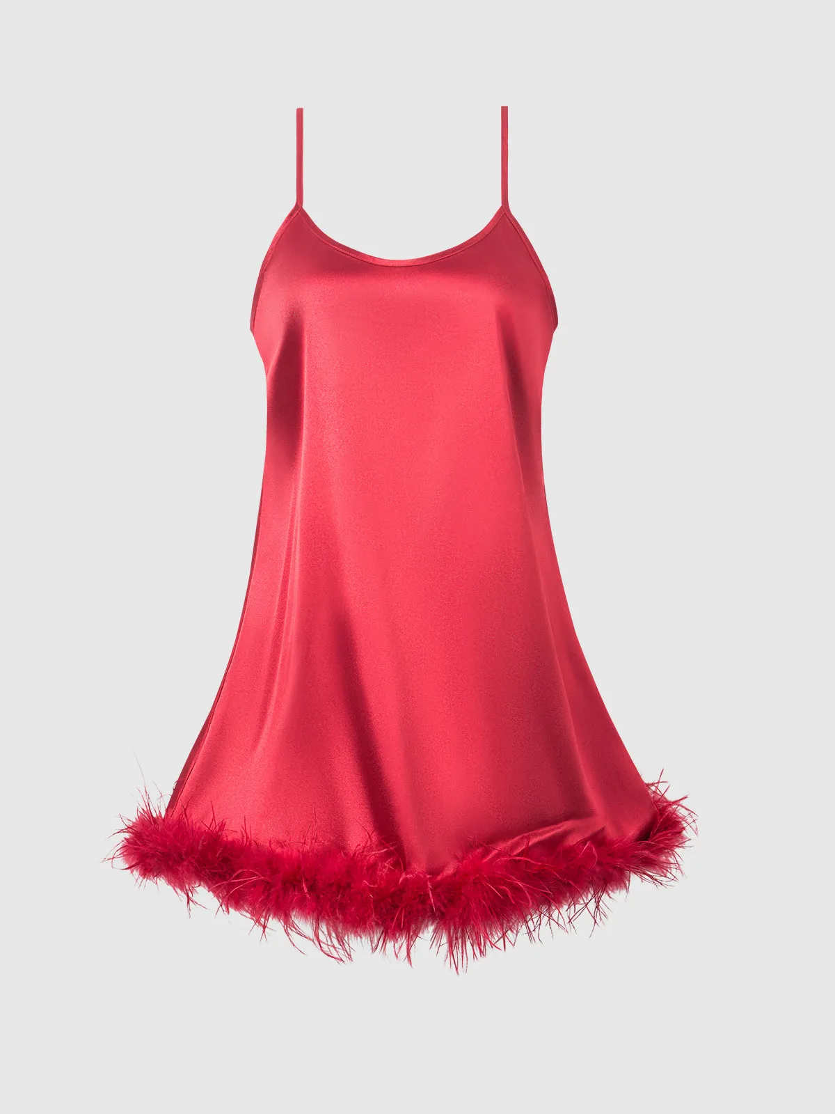 Scarlett Satin & Feather Sleep Slip
