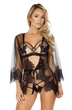Sheer Robe in Black