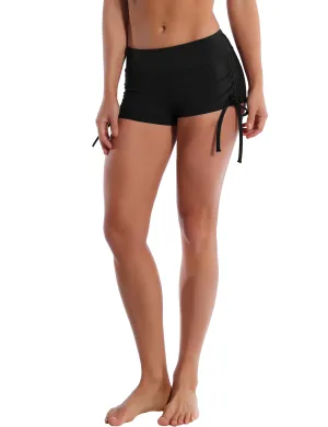 Side Drawstring Hot Shorts black_Pilates