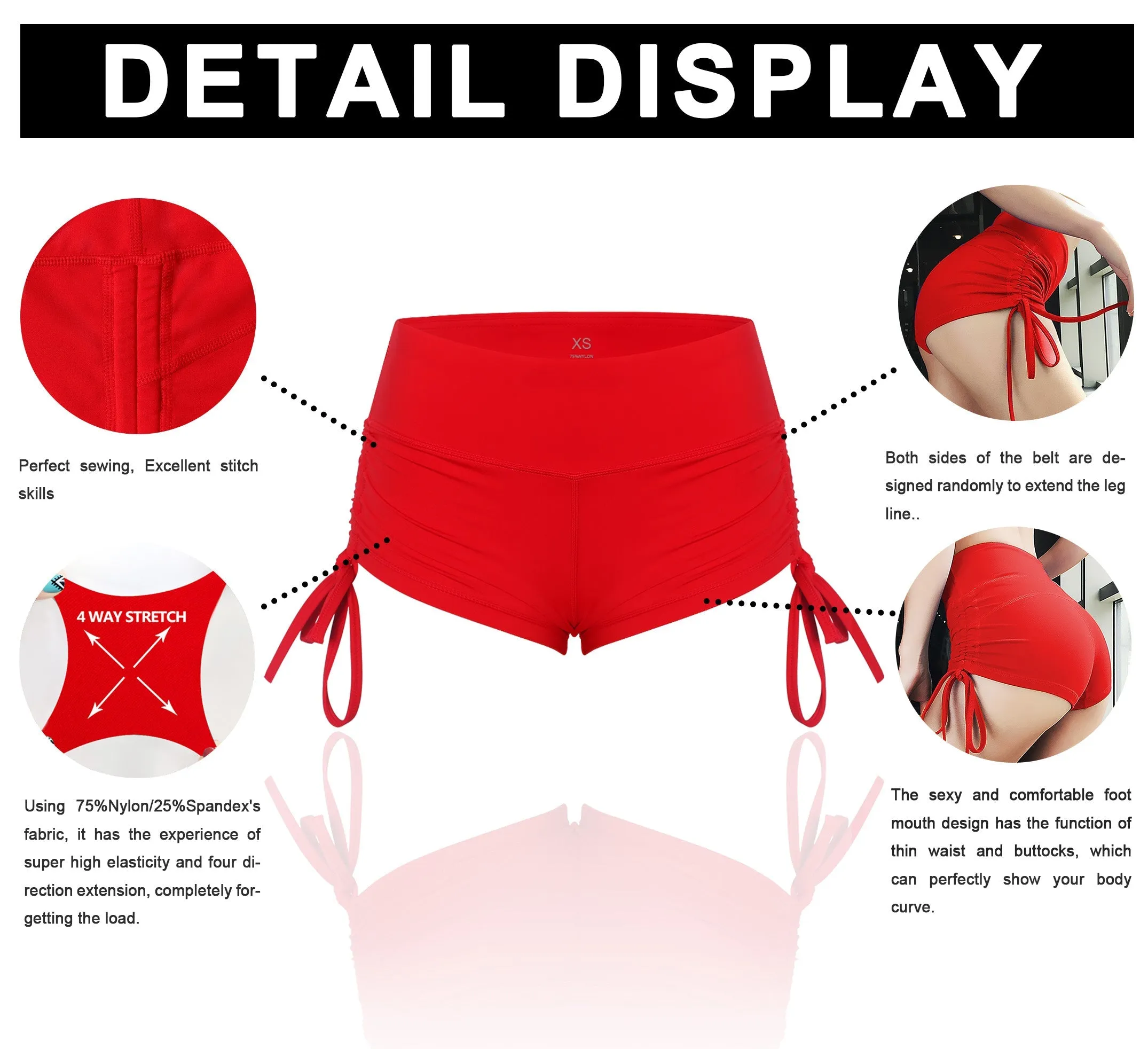 Side Drawstring Hot Shorts grapevine_Pilates