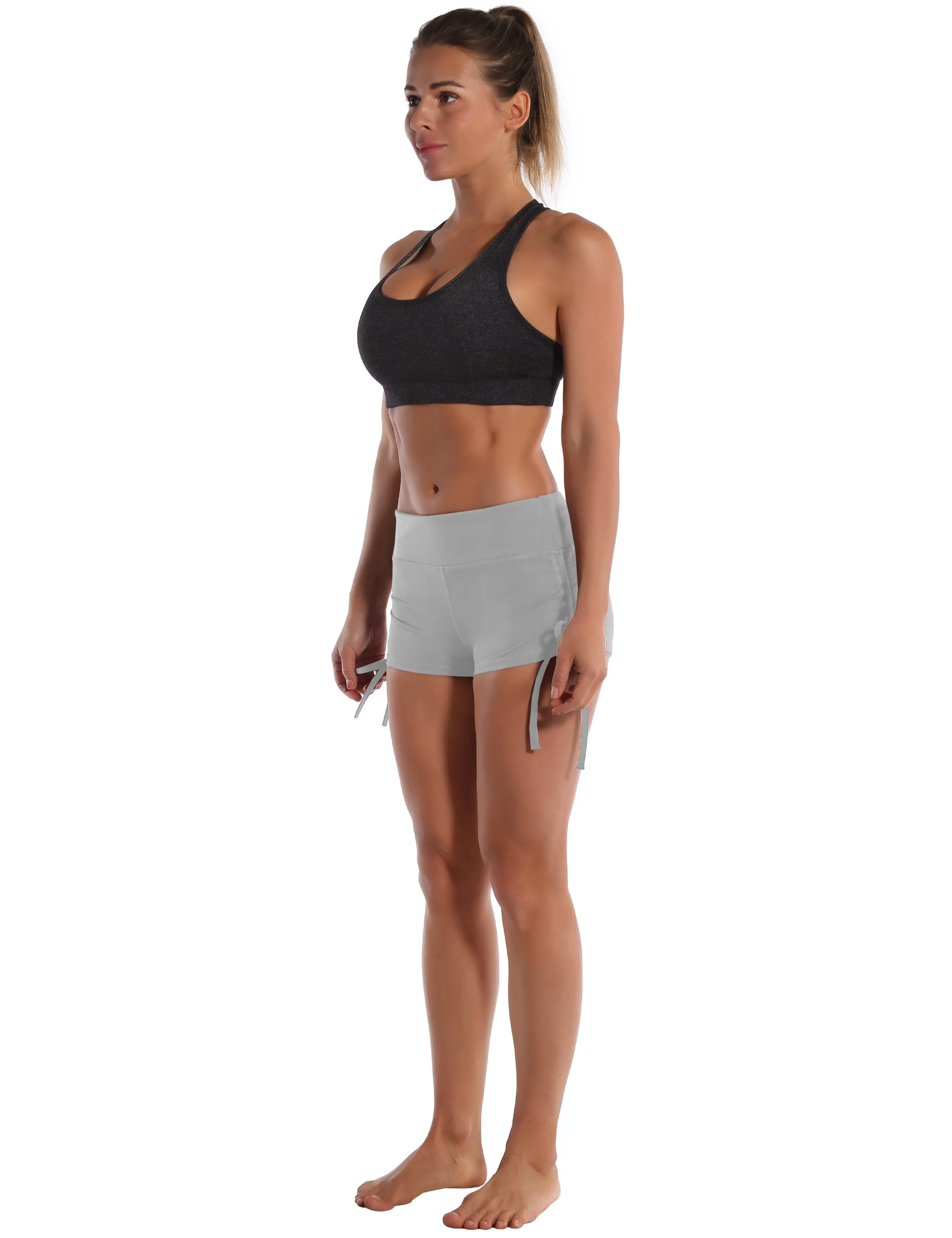 Side Drawstring Hot Shorts lightgray ins