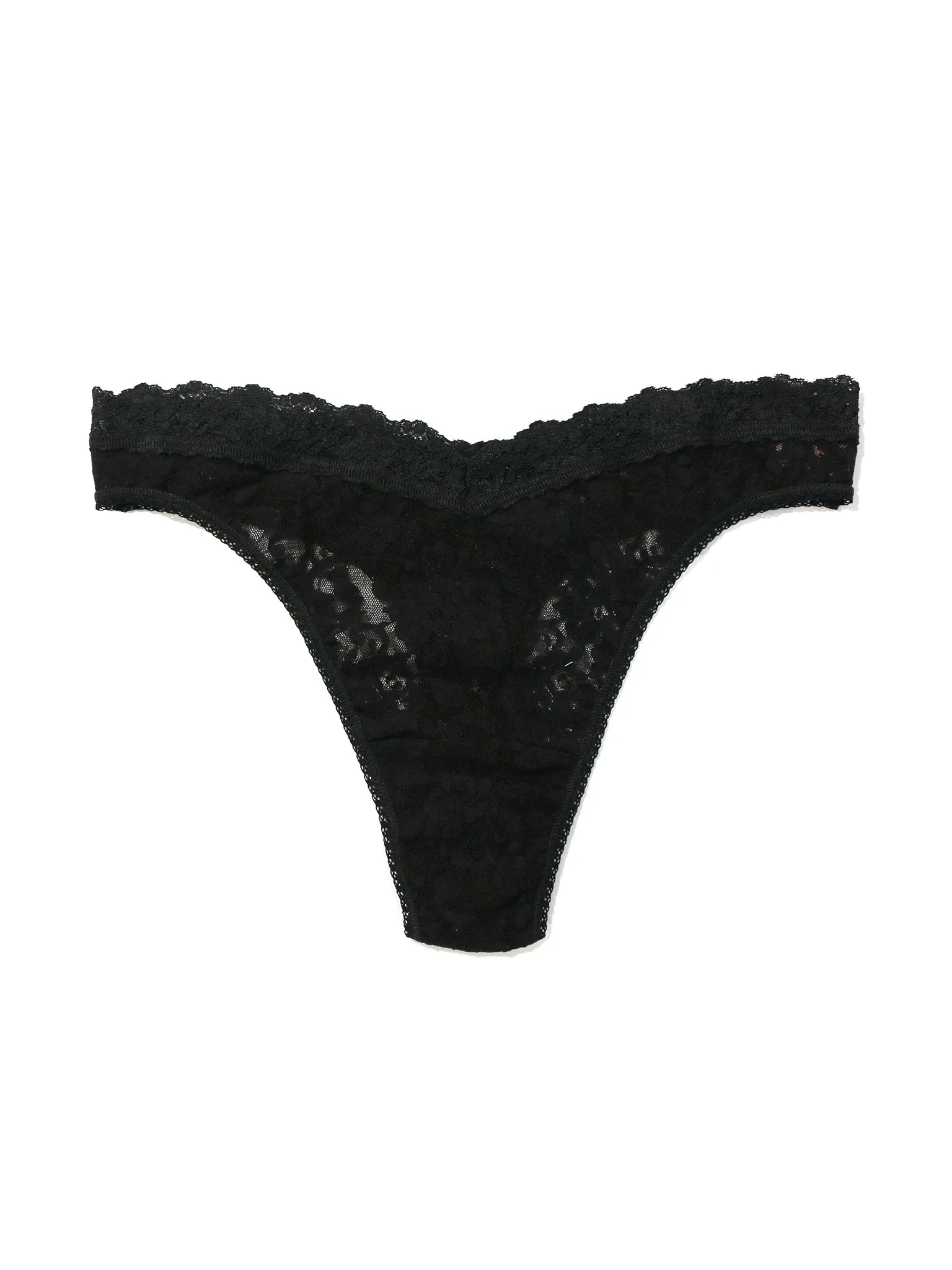 Signature Lace® V-Front High Cut Thong Black