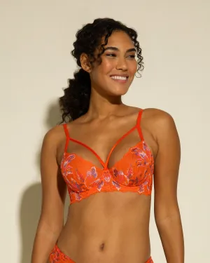 Strappy Underwire Demi Cup Bra