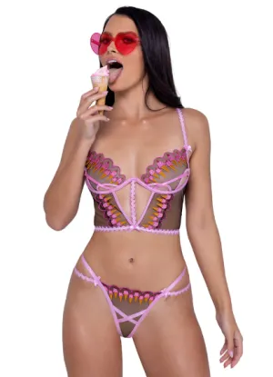 Strawberry Sherbet 2-Piece Bustier Short Set- LI598