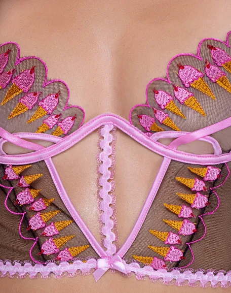 Strawberry Sherbet 2-Piece Bustier Short Set- LI598
