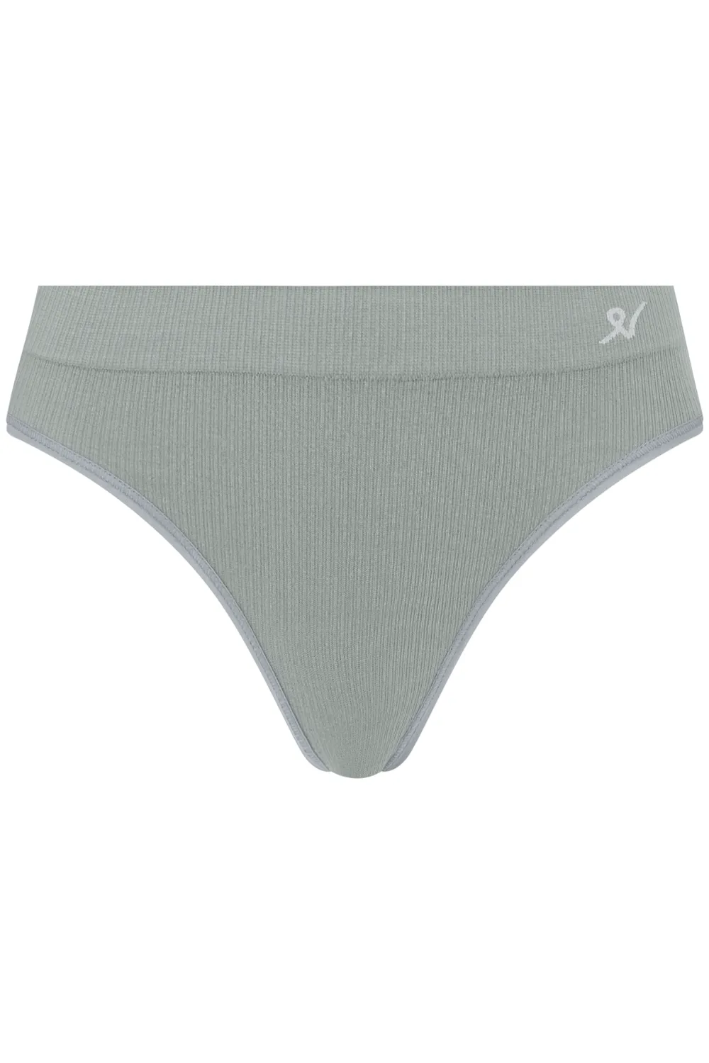 Tencel™ Seamless High Leg Brief in Storm Grey, Size XS (UK 6-8)