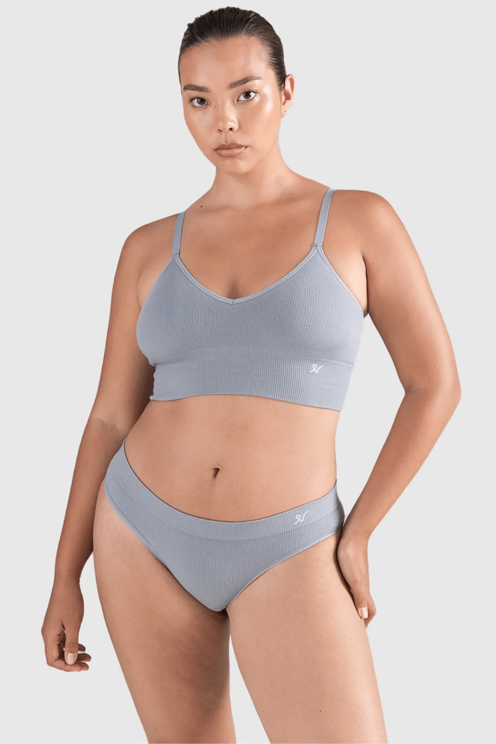 Tencel™ Seamless High Leg Brief in Storm Grey, Size XS (UK 6-8)