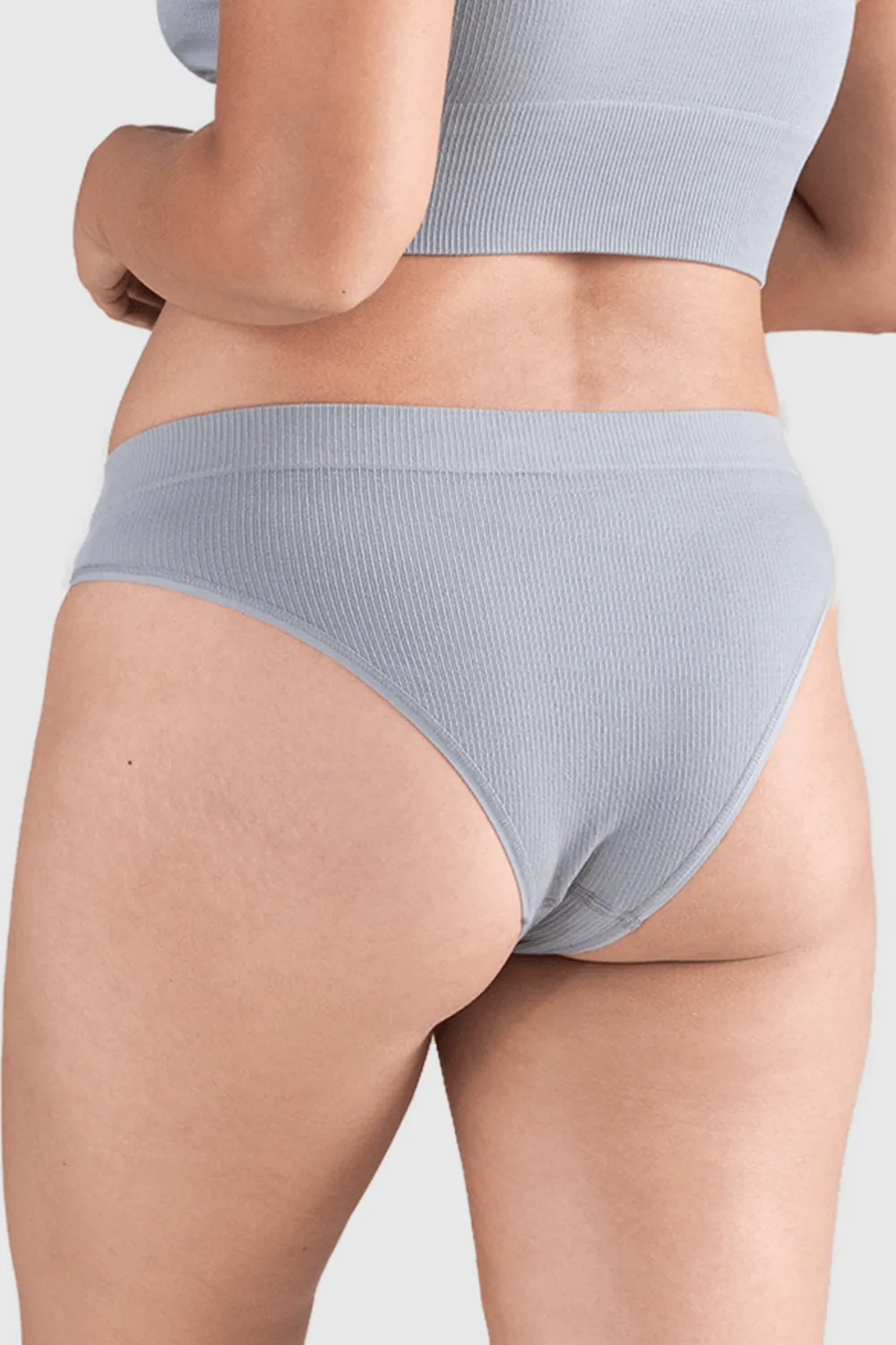 Tencel™ Seamless High Leg Brief in Storm Grey, Size XS (UK 6-8)